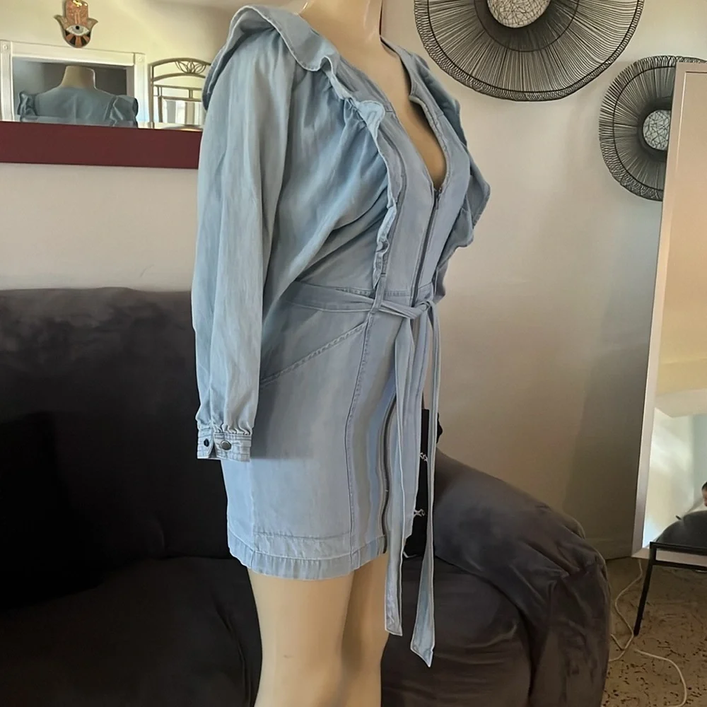 Free People Imogene Denim Mini Dress Size - Picture 11 of 13